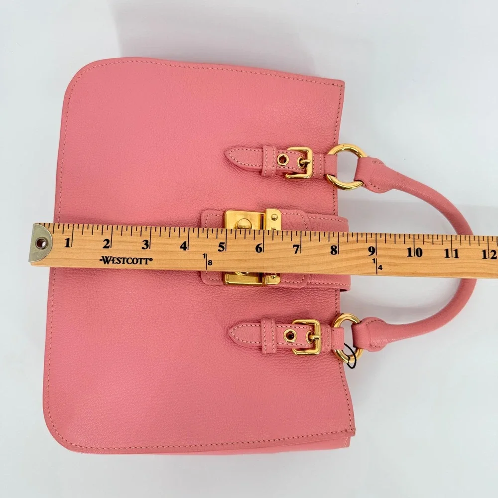 Miu Miu Madras Satchel Rosa Pink Leather Luxury Crossbody Top Handle Feminine